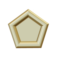 vuoto oro etichette e distintivo. 3d rendere png