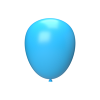 Blue balloon. 3d render png