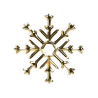 goud sneeuw kristal. 3d geven png