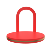 podium rond rouge et or moderne. rendu 3D png