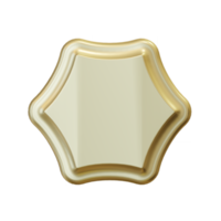 blank gold labels and badge. 3d render png