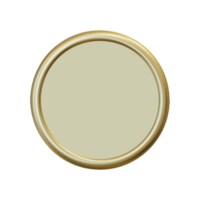 blank gold labels and badge. 3d render png
