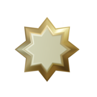 blank gold labels and badge. 3d render png