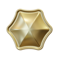 blank gold labels and badge. 3d render png