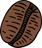 simplicidad diseño plano de dibujo a mano alzada de granos de café. png