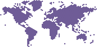 mapa del mundo en forma de hexágono png