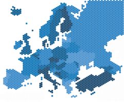 forma de geometria hexagonal do mapa da europa png