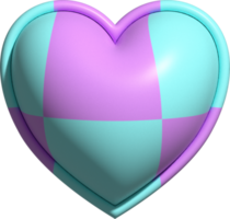 aesthetic cute 3d checkers checkerboard heart shape png