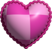 aesthetic cute 3d checkers checkerboard heart shape png