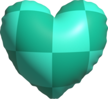 aesthetic cute 3d checkers checkerboard heart shape png