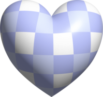 aesthetic cute 3d checkers checkerboard heart shape png