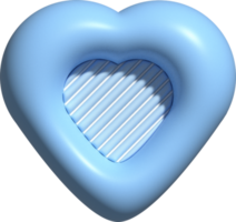 cute 3D pastel blue heart shape decoration png