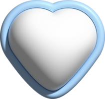 cute 3D pastel blue heart shape decoration png