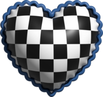 estetisk söt 3d dam checkerboard hjärta form png