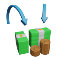 Income 3d icon, suitable for additional elements in financial templates, posters and banner designs png