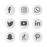 iconos de redes sociales establecer logo vector ilustrador