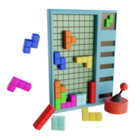 3d render tetris game png