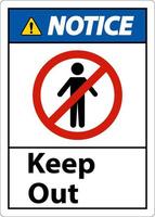 Notice Area Keep Out Sign On White Background vector