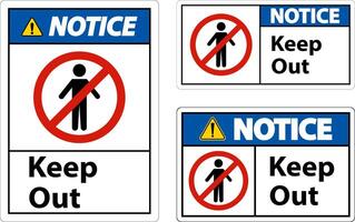 Notice Area Keep Out Sign On White Background vector