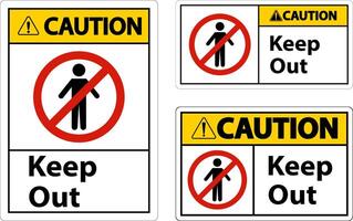 Caution Area Keep Out Sign On White Background vector