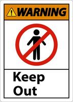 Warning Area Keep Out Sign On White Background vector