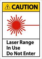 Caution Laser Range In Use Do Not Enter Sign vector