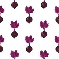 Hand drawn beet seamless pattern. Doodle beetroot wallpaper. vector