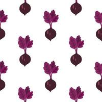 Hand drawn beet seamless pattern. Doodle beetroot wallpaper. vector