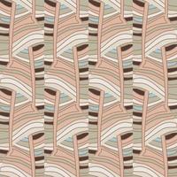 Abstract linear seamless pattern. Outline waves tile endless wallpaper. Vintage line ornament. vector