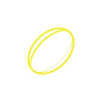 eps10 yellow vector rugby ball abstract line art icon isolated on white background. Rugby sport ball outline symbol in a simple flat trendy modern style for your website design, logo, and mobile app