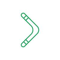 eps10 vector verde boomerang o icono de línea de karma aislado sobre fondo blanco. símbolo de contorno de flecha hacia adelante o hacia la derecha en un estilo moderno y plano simple para el diseño de su sitio web, logotipo y aplicación móvil