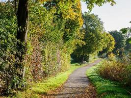 tiempo de otoño en un río en Alemania foto