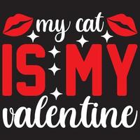 my cat is my valentine vector