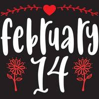 February 14 design vector