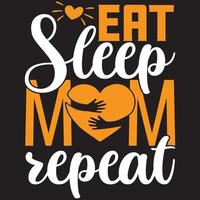 eat sleep mom repeat vector