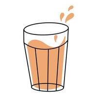 vaso de zumo de naranja. dibujado a mano ilustración vectorial simple vector