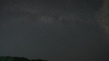 la vista del cielo nocturno oscuro con la vía láctea como fondo foto