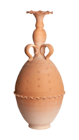 una jarra de arcilla marrón aislada en un fondo blanco png