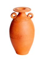 A brown clay jug isolated on a white background png