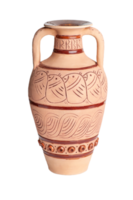 A vintage decorated ceramic jug isolated on a white background png