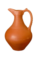 A brown clay jug isolated on a black background png