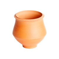 A brown clay bowl isolated on a white background png