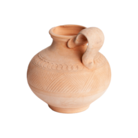 A brown clay jug isolated on a white background png