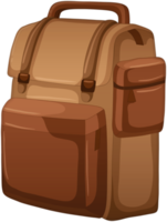 brauner rucksack unterwegs png