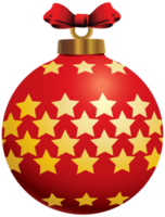 rosso Natale palla con stelle png