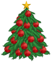 árvore de natal com enfeites de natal vermelhos