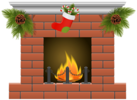 cheminée de noël transparente png