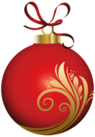 Red Christmas Ball with Decoration png