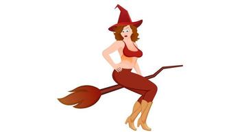 happy halloween, witch character vector illustration on white background.