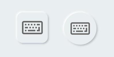 Keyboard line icon in neomorphic design style. Computer button signs vector illustration.